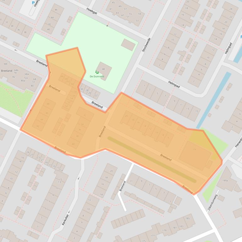 Kaart van postcodegebied 2191XB.
