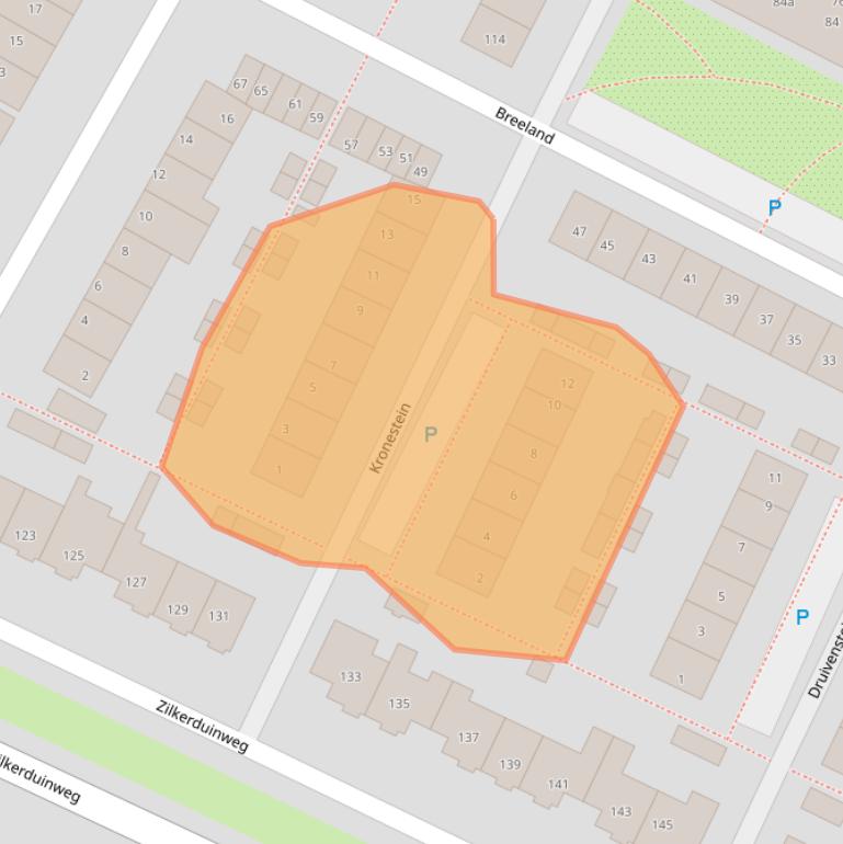 Kaart van postcodegebied 2191XG.