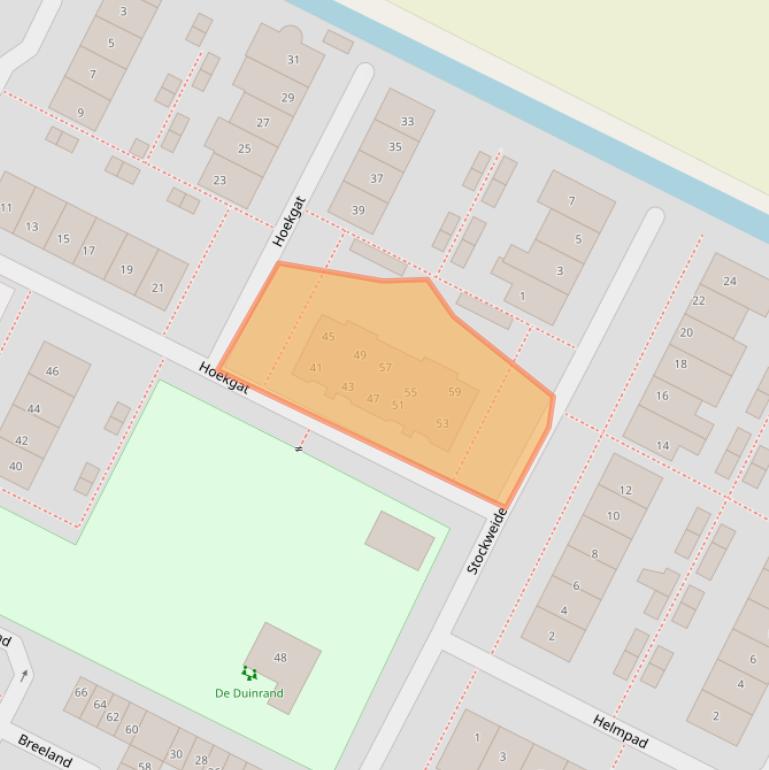 Kaart van postcodegebied 2191XM.