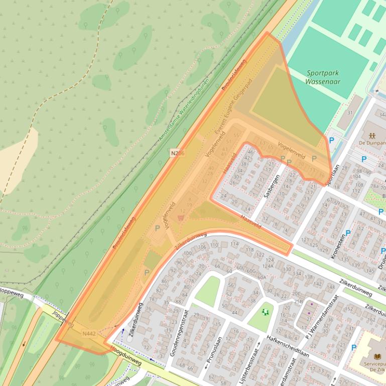 Kaart van postcodegebied 2191XT.