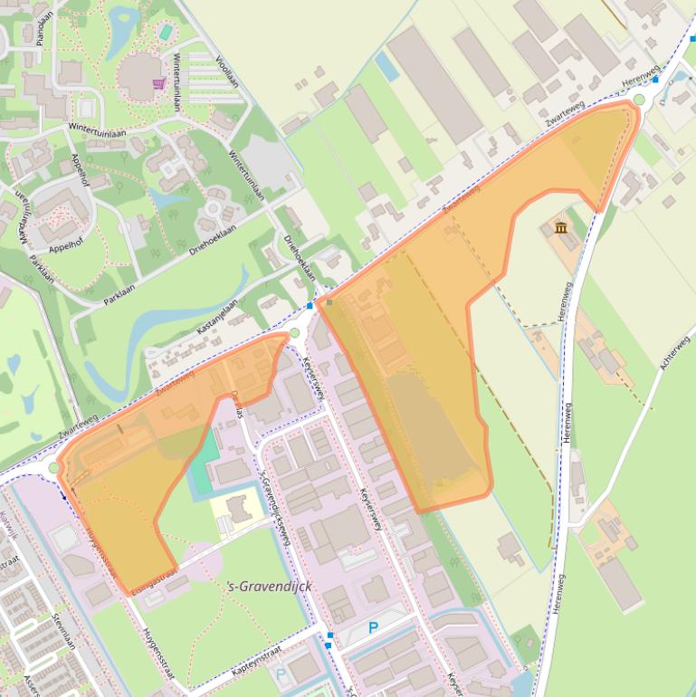 Kaart van postcodegebied 2201AA.