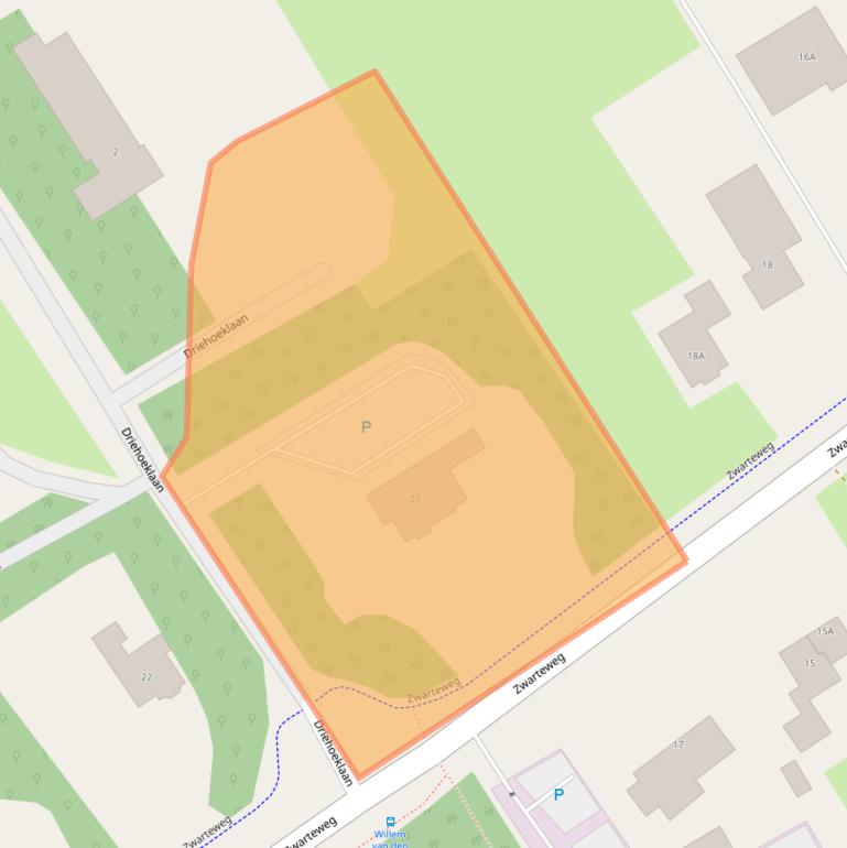 Kaart van postcodegebied 2201AC.