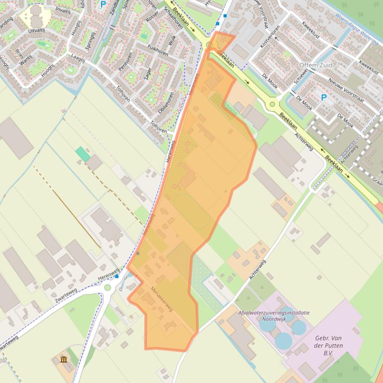 Kaart van postcodegebied 2201AE.
