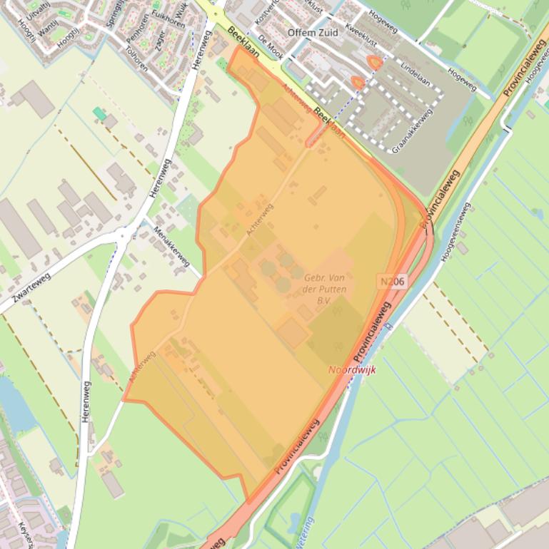 Kaart van postcodegebied 2201AH.