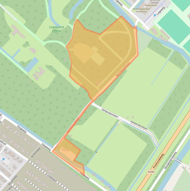 Kaart van postcodegebied 2201AV.