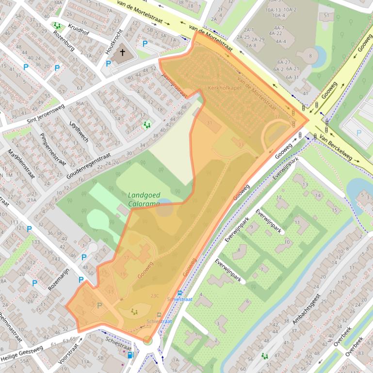 Kaart van postcodegebied 2201AX.