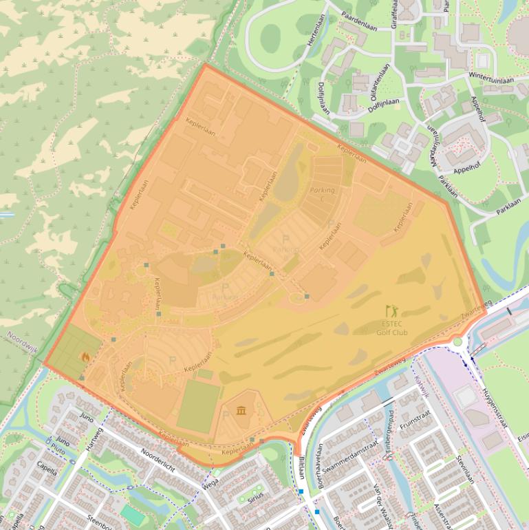 Kaart van postcodegebied 2201AZ.