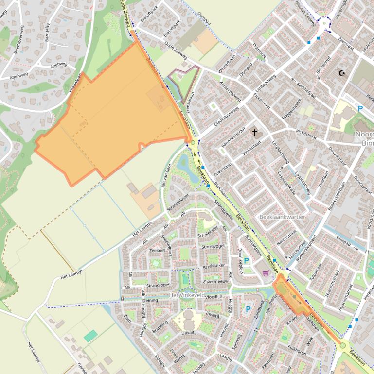 Kaart van postcodegebied 2201BA.