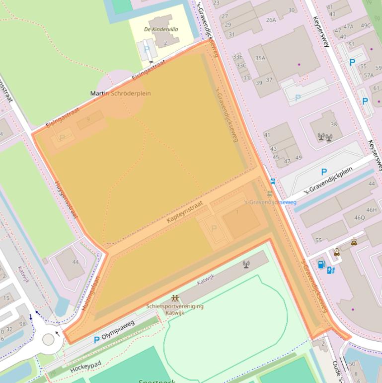 Kaart van postcodegebied 2201BB.