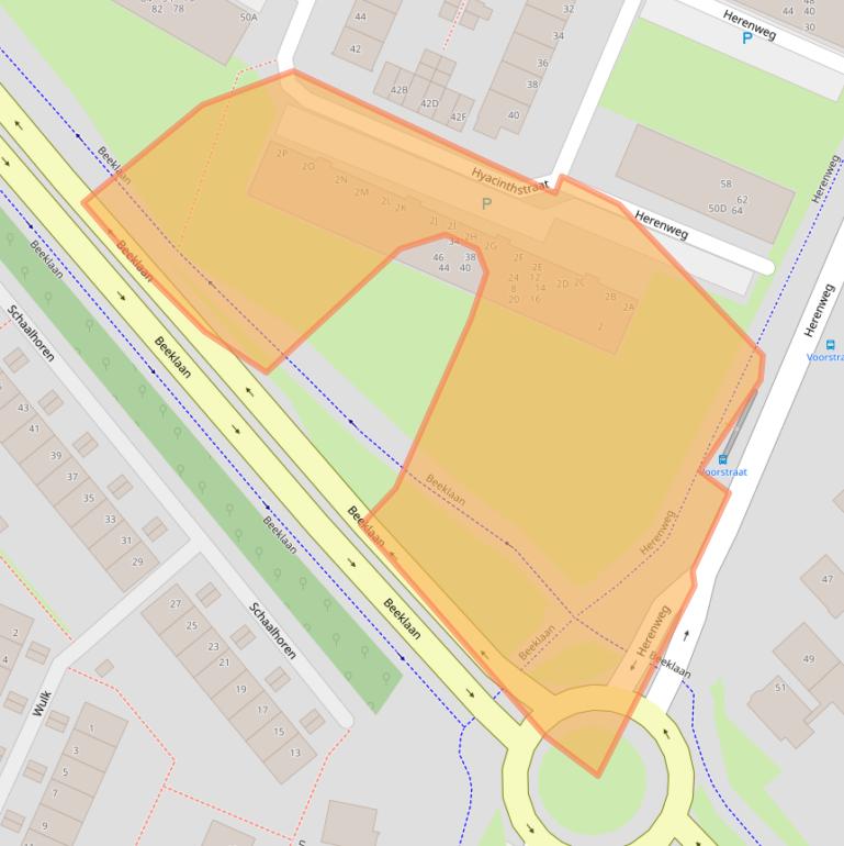 Kaart van postcodegebied 2201BC.