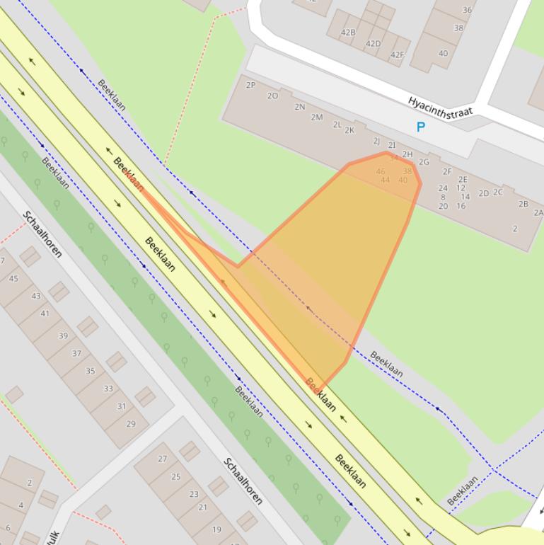 Kaart van postcodegebied 2201BD.