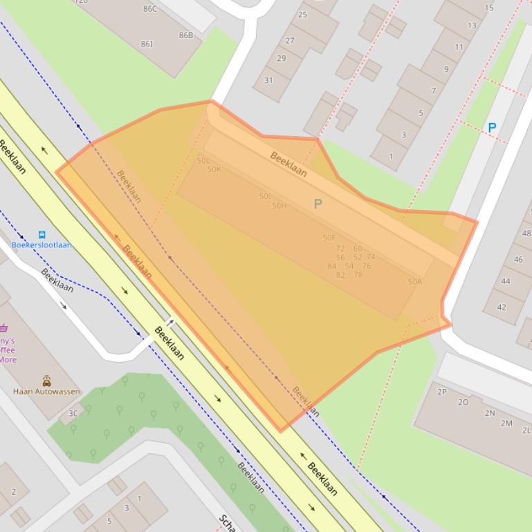 Kaart van postcodegebied 2201BE.