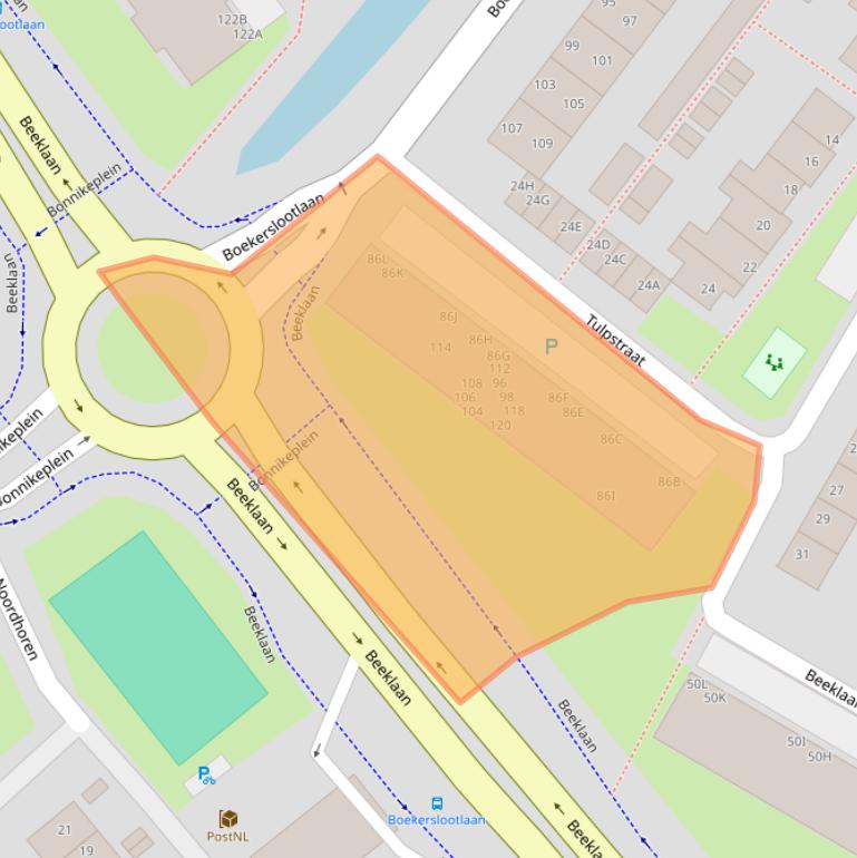 Kaart van postcodegebied 2201BG.