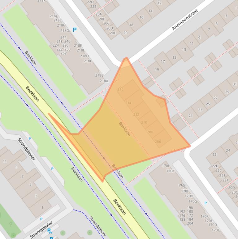 Kaart van postcodegebied 2201BL.