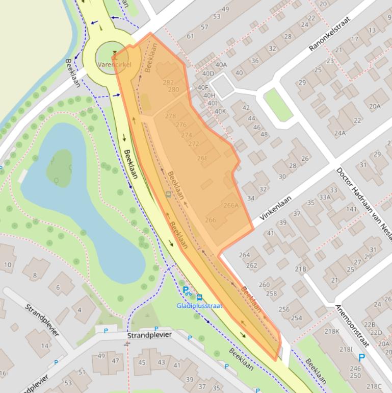 Kaart van postcodegebied 2201BP.