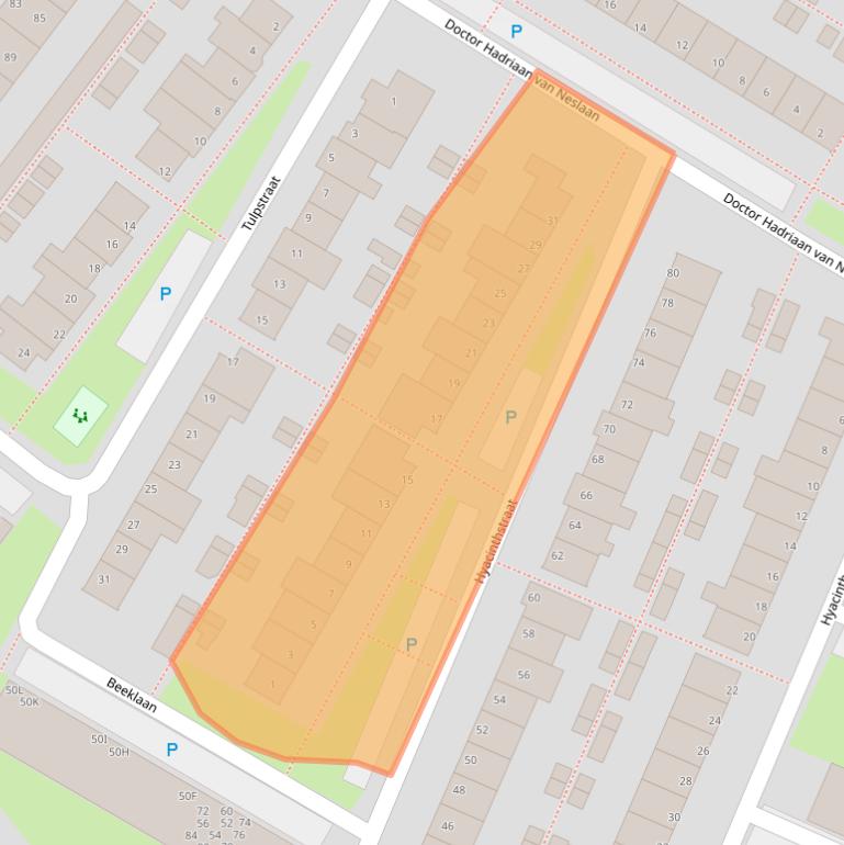 Kaart van postcodegebied 2201CA.
