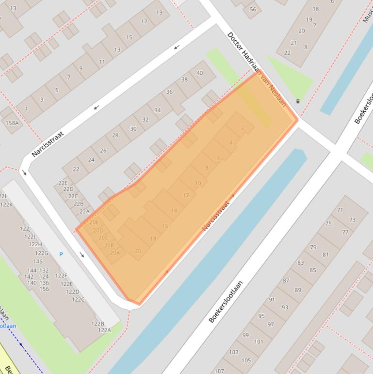 Kaart van postcodegebied 2201CD.