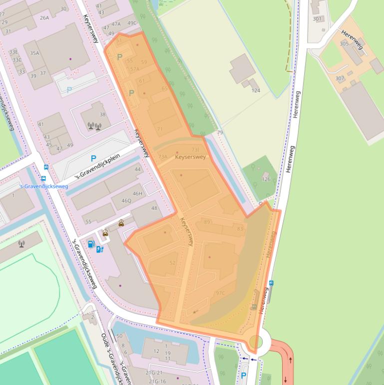 Kaart van postcodegebied 2201CX.