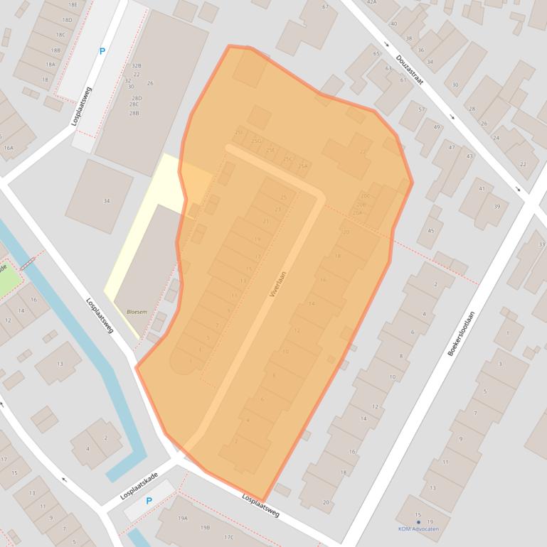 Kaart van postcodegebied 2201DG.