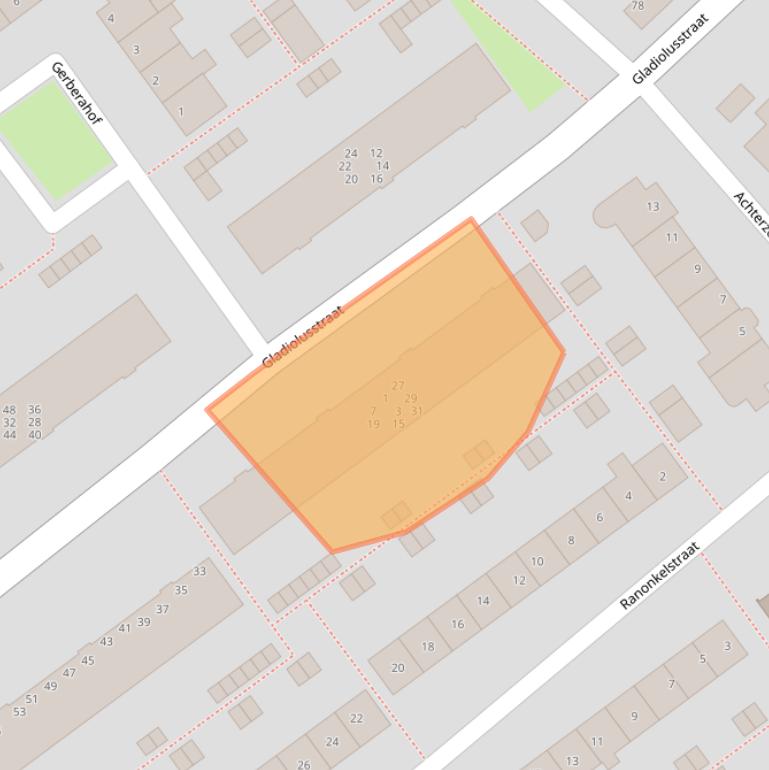 Kaart van postcodegebied 2201EC.