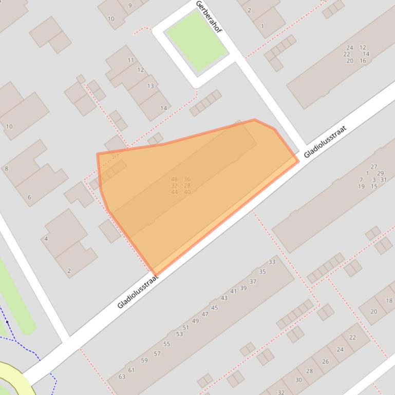 Kaart van postcodegebied 2201EG.