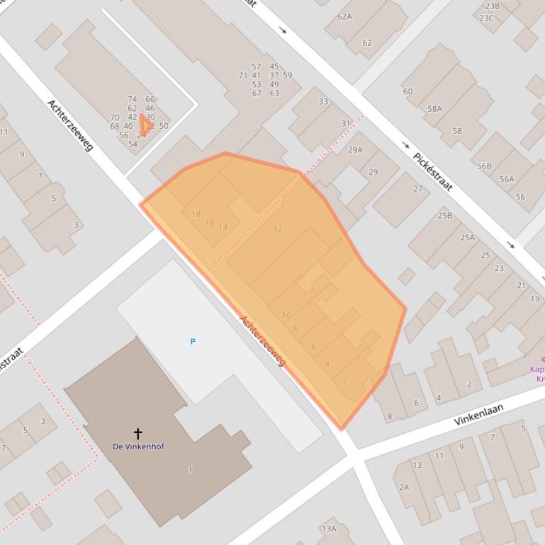 Kaart van postcodegebied 2201EK.