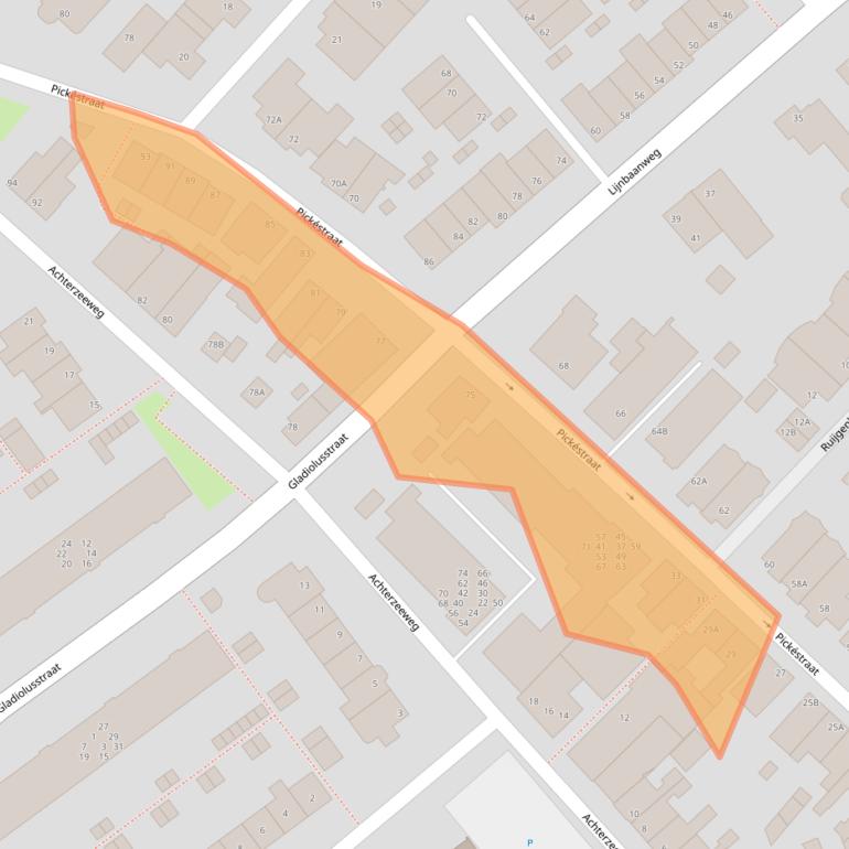 Kaart van postcodegebied 2201ER.