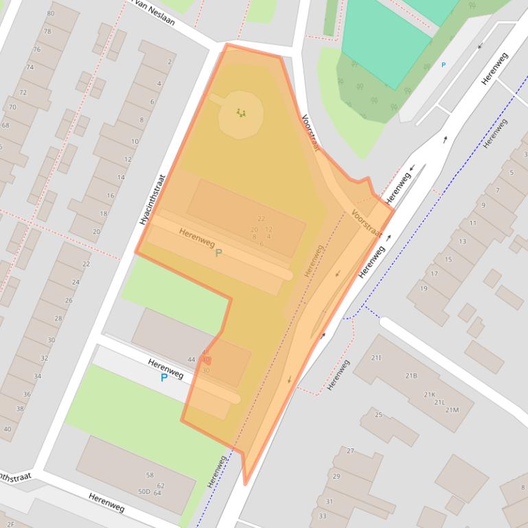 Kaart van postcodegebied 2201GB.