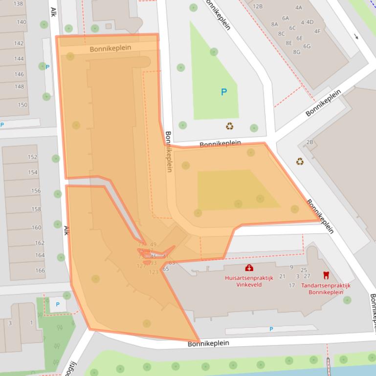 Kaart van postcodegebied 2201GL.