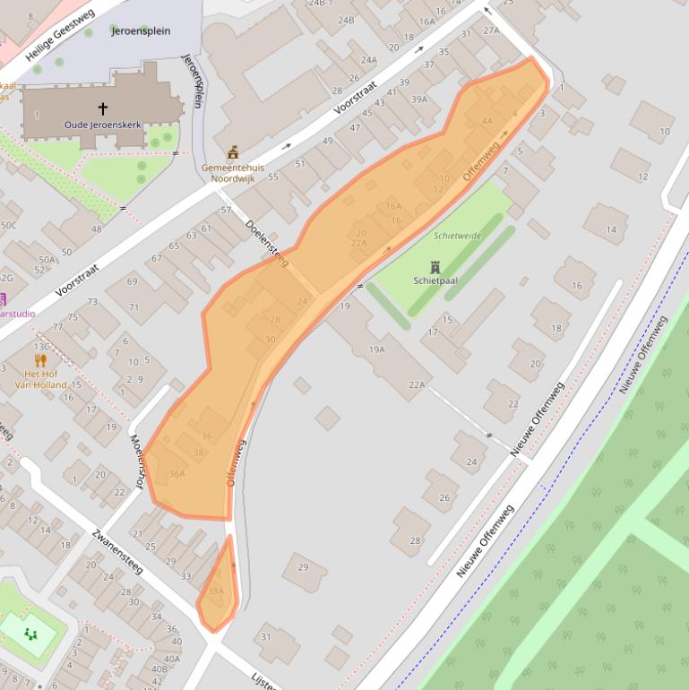 Kaart van postcodegebied 2201HD.