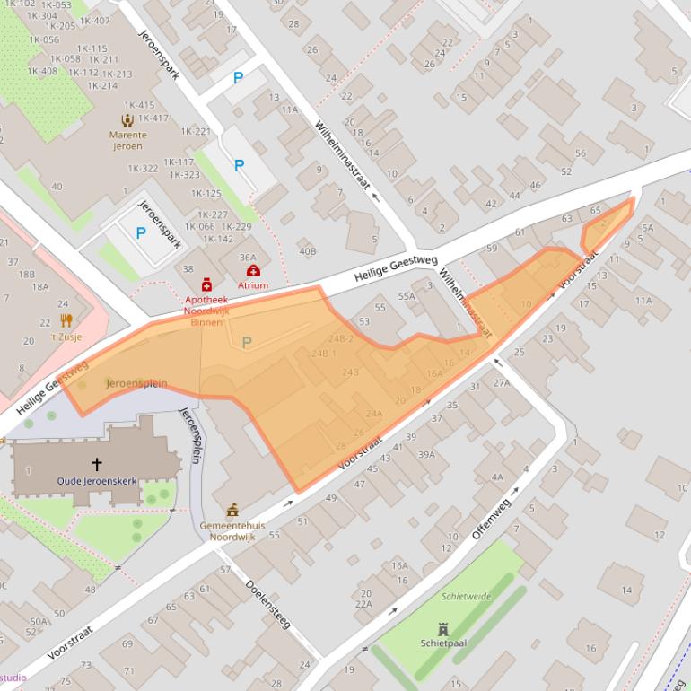 Kaart van postcodegebied 2201HV.