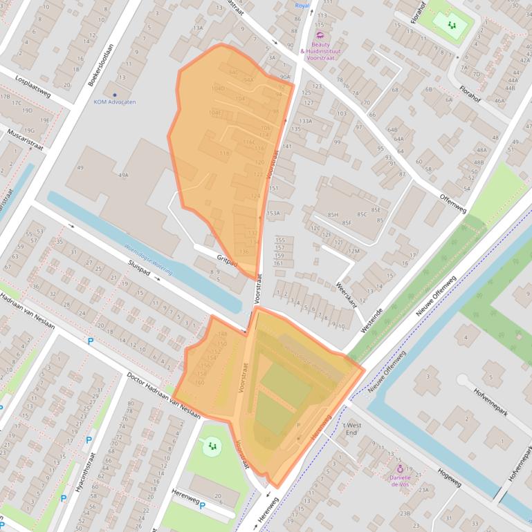 Kaart van postcodegebied 2201JA.