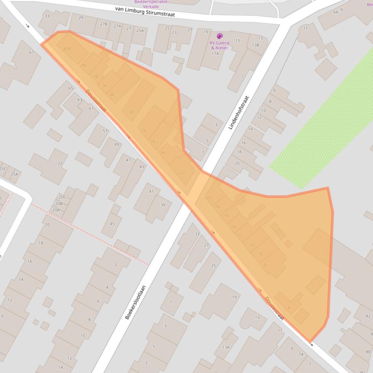 Kaart van postcodegebied 2201JD.