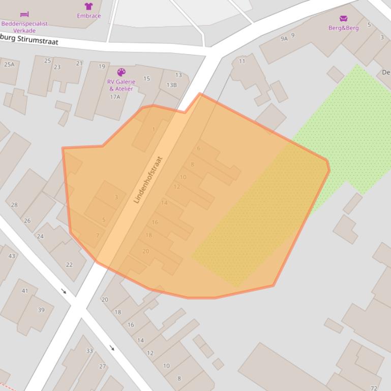 Kaart van postcodegebied 2201JE.