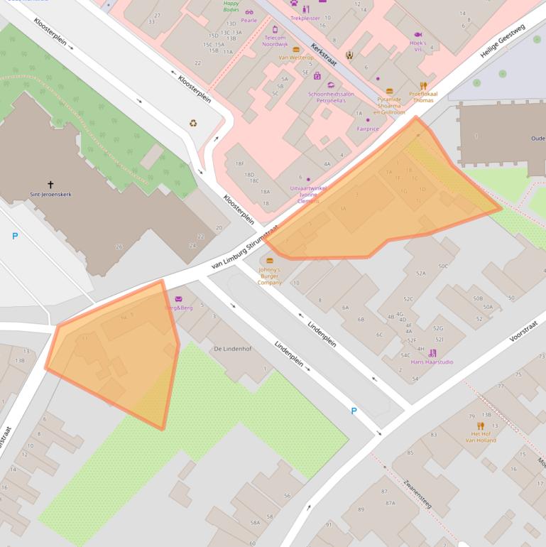 Kaart van postcodegebied 2201JK.