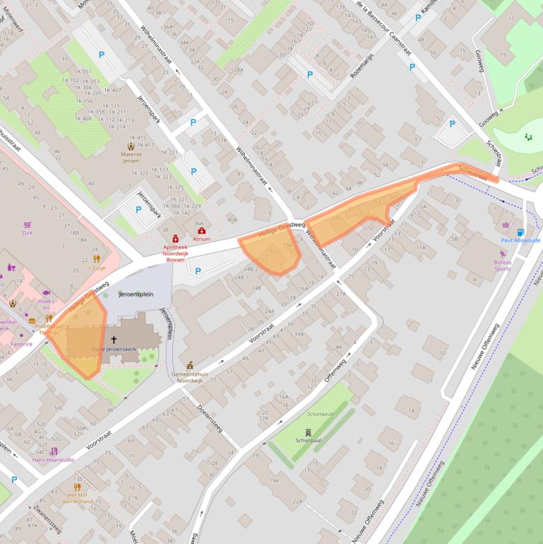 Kaart van postcodegebied 2201JR.