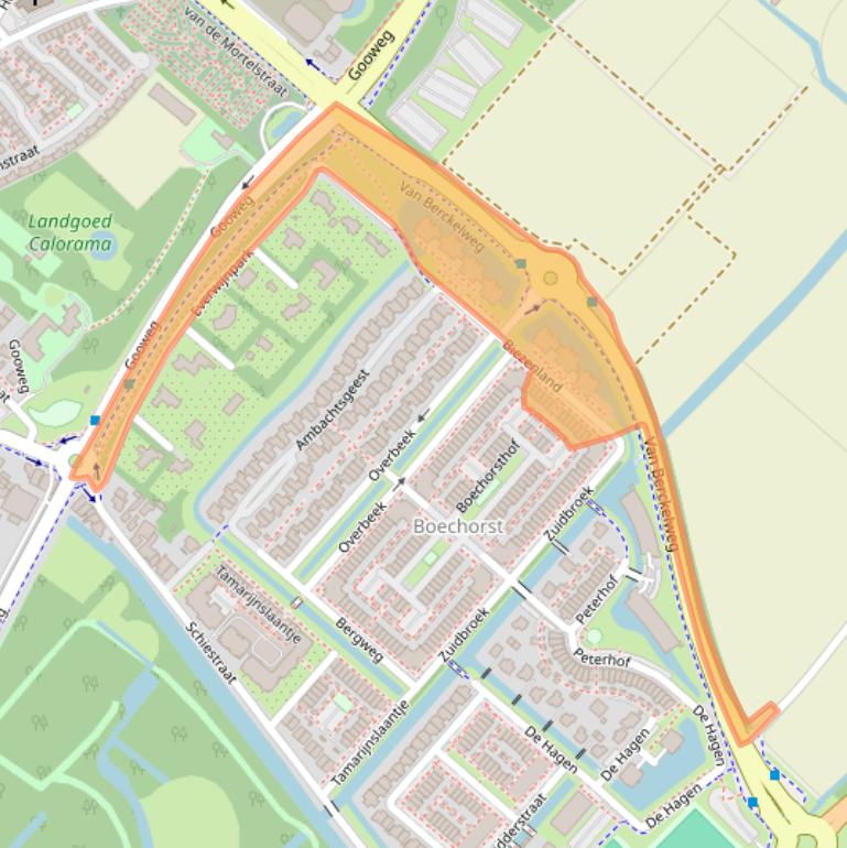 Kaart van postcodegebied 2201JZ.