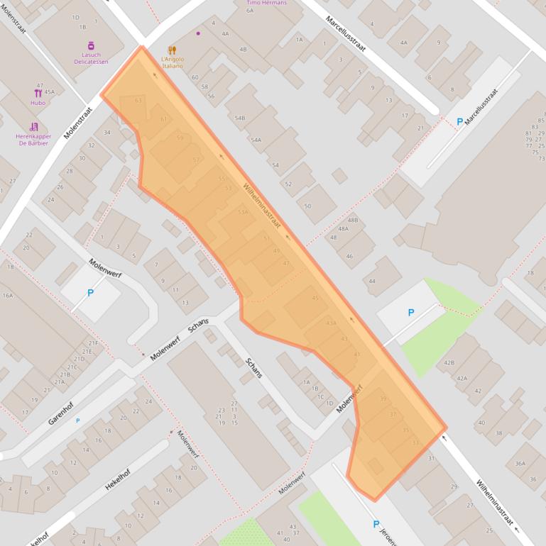 Kaart van postcodegebied 2201KB.