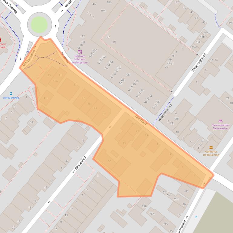 Kaart van postcodegebied 2201KH.