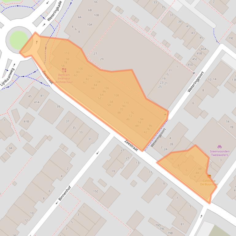 Kaart van postcodegebied 2201KJ.