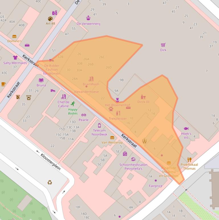 Kaart van postcodegebied 2201KM.