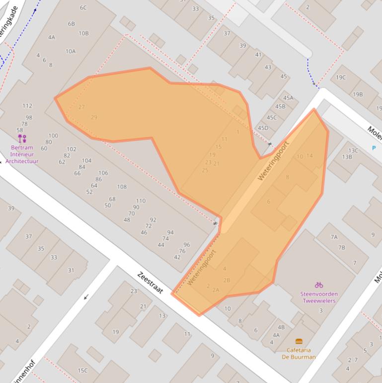Kaart van postcodegebied 2201KP.