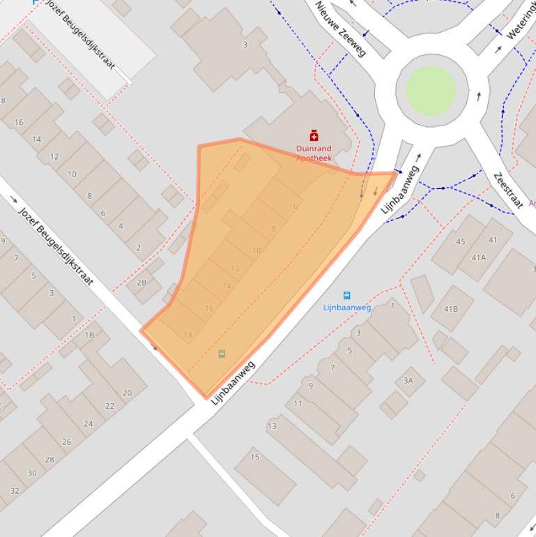 Kaart van postcodegebied 2201LD.