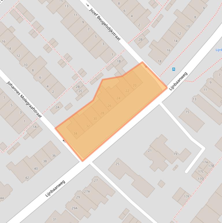 Kaart van postcodegebied 2201LE.