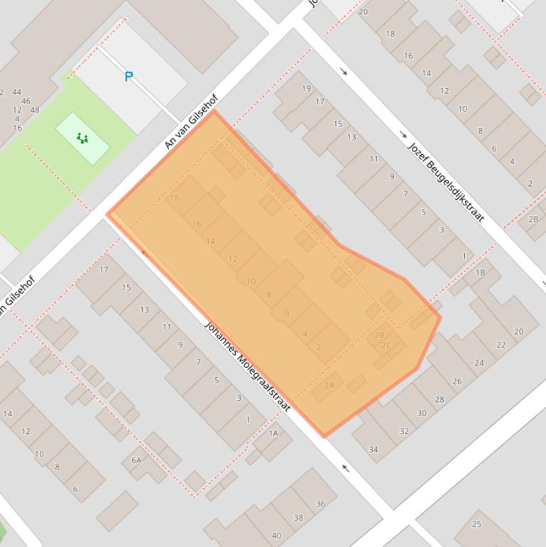 Kaart van postcodegebied 2201LK.