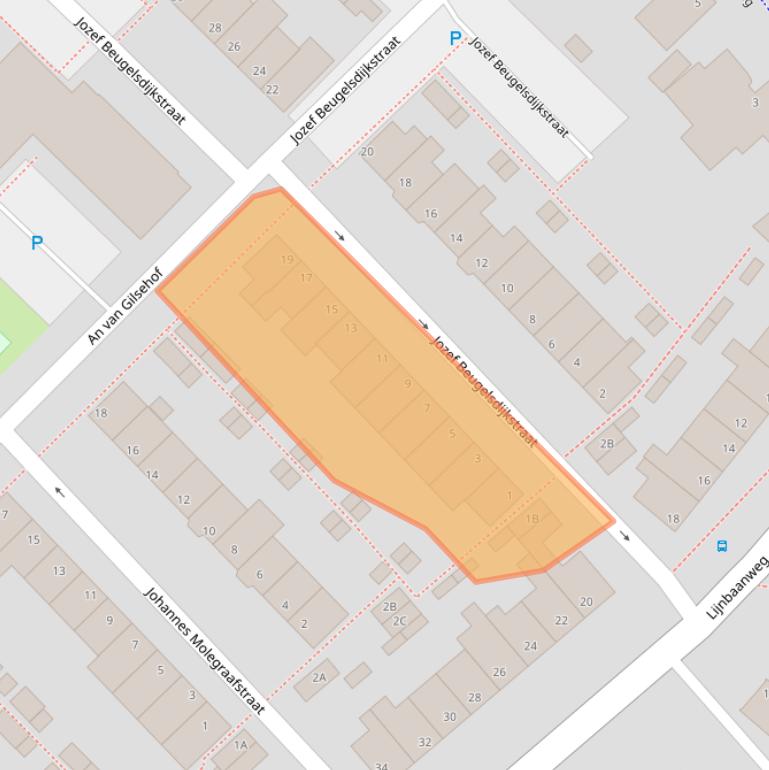 Kaart van postcodegebied 2201LL.