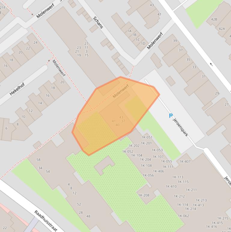 Kaart van postcodegebied 2201LP.