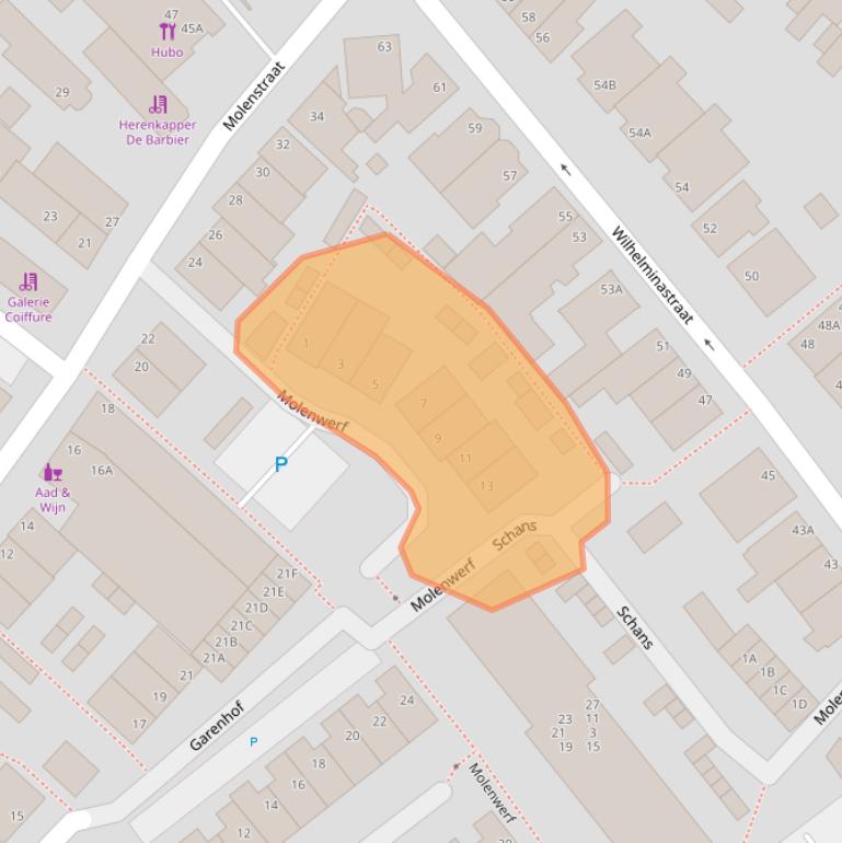 Kaart van postcodegebied 2201LT.