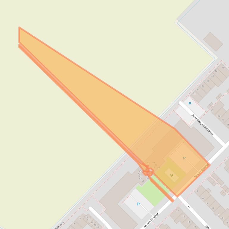 Kaart van postcodegebied 2201LX.