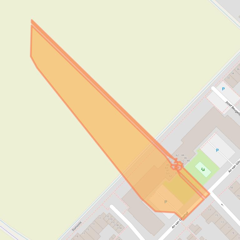 Kaart van postcodegebied 2201LZ.